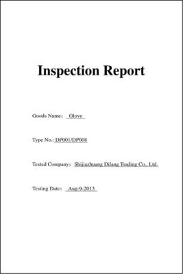 Inspection and Quality Control Report for Work Gloves